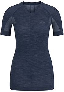 FALKE dames T-shirt Wool-Tech Light, thermoshirt, blauw (space blue)