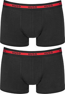 HUGO trunks (2-pack), heren boxers kort, zwart