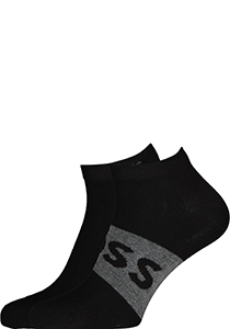 BOSS enkelsokken (2-pack), heren sneaker sokken katoen, zwart