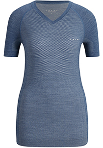 FALKE dames T-shirt Wool-Tech Light, thermoshirt, blauw (capitain)