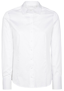 ETERNA dames blouse modern classic, stretch satijnbinding, wit