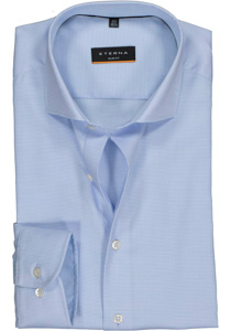 ETERNA slim fit stretch overhemd, structuur heren overhemd, lichtblauw met wit (lichtblauw contrast)