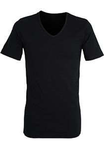 Gotzburg heren T-shirt slim fit V-hals 95/5 (1-pack), stretch ondershirt, zwart