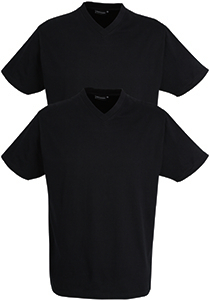 Gotzburg heren T-shirts regular fit V-hals (2-pack), zwart