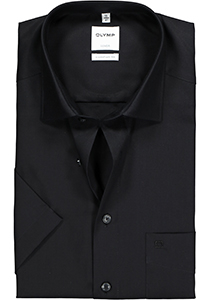 OLYMP Luxor comfort fit overhemd, korte mouwen, zwart