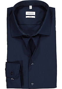 Seidensticker x-slim fit overhemd, donkerblauw (contrast)