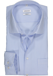 Seidensticker regular fit overhemd, lichtblauw met wit gestreept