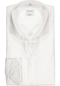 Seidensticker regular fit overhemd, wit fijn Oxford