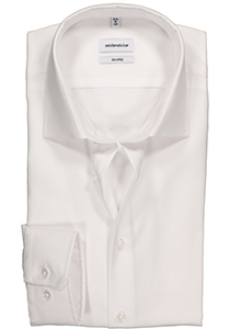 Seidensticker shaped fit overhemd, wit structuur 