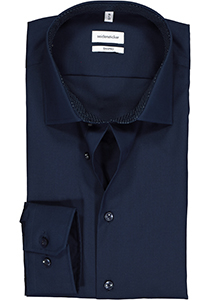 Seidensticker shaped fit overhemd, donkerblauw (contrast)