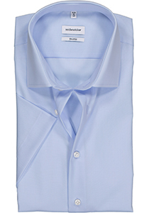 Seidensticker shaped fit overhemd, korte mouw, lichtblauw