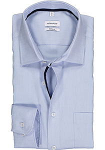 Seidensticker regular fit overhemd, structuur, lichtblauw (contrast)