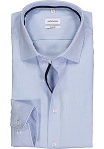 Seidensticker shaped fit overhemd, structuur, lichtblauw (contrast)