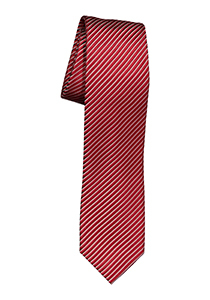 OLYMP smalle stropdas, rood-grijs gestreept        