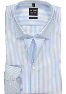OLYMP Level 5 body fit overhemd, lichtblauw met wit gestreept