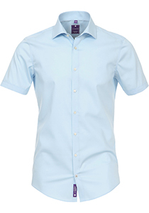 Redmond slim fit overhemd, korte mouw, popeline, blauw