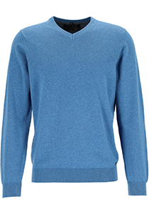 MARVELIS modern fit trui katoen, V-hals, lichtblauw