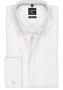 OLYMP No. Six super slim fit overhemd, dubbele manchet, wit 