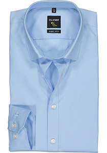 OLYMP No. Six super slim fit overhemd, mouwlengte 7, lichtblauw