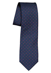 ETERNA stropdas, marine blauw met rood gestipt