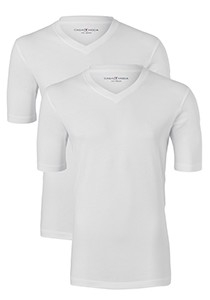 CASA MODA T-shirts (2-pack), V-neck, wit 
