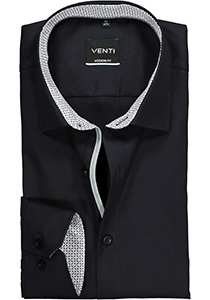 VENTI modern fit overhemd, zwart (contrast)