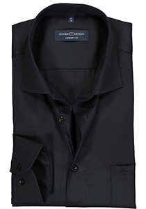 CASA MODA comfort fit overhemd, mouwlengte 72 cm, twill, zwart