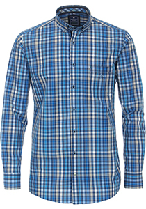 Redmond modern fit overhemd, popeline, blauw geruit