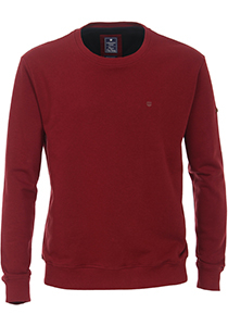 Redmond heren sweatshirt katoenmengsel, O-hals, rood (middeldik)