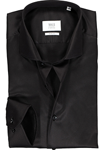 ETERNA 1863 slim fit premium overhemd, 2-ply twill heren overhemd, zwart