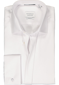 ETERNA modern fit overhemd mouwlengte 7, twill met dubbele manchet, wit
