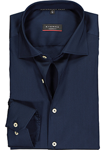 ETERNA modern fit overhemd, superstretch lyocell heren overhemd, donkerblauw