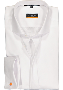 ETERNA slim fit overhemd, mouwlengte 72 cm dubbele manchet, twill heren overhemd, wit