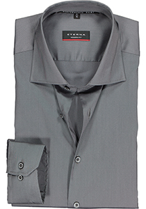 ETERNA modern fit overhemd, superstretch lyocell heren overhemd, antraciet grijs