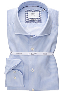 ETERNA 1863 modern fit casual Soft tailoring overhemd, twill, lichtblauw gestreept