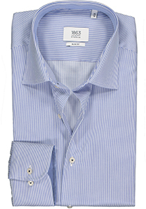 ETERNA 1863 slim fit premium overhemd, twill heren overhemd, donkerblauw met wit gestreept