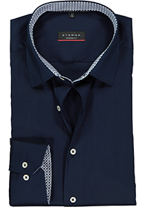 ETERNA modern fit overhemd, superstretch lyocell heren overhemd, donkerblauw (contrast)
