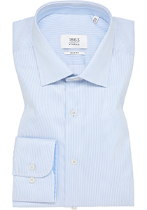 ETERNA 1863 slim fit premium overhemd, twill heren overhemd, lichtblauw met wit gestreept