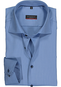 ETERNA modern fit overhemd, structuur heren overhemd, lichtblauw