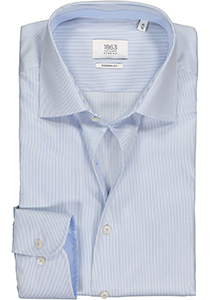 ETERNA 1863 modern fit premium overhemd, 2-ply twill heren overhemd, lichtblauw met wit gestreept