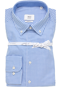 ETERNA modern fit overhemd overhemd, twill, lichtblauw geruit
