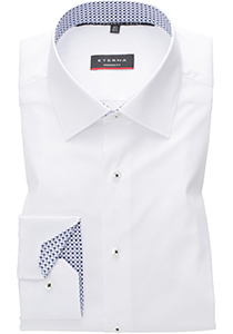 ETERNA modern fit overhemd, mouwlengte 7, superstretch lyocell heren overhemd, wit (contrast)