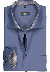 ETERNA modern fit overhemd, Oxford, middenblauw (contrast)