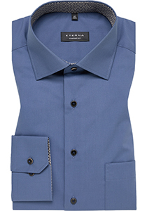 ETERNA comfort fit overhemd, Oxford, middenblauw (contrast)