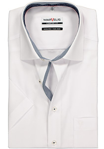 MARVELIS comfort fit overhemd, korte mouw, wit (blauw contrast)