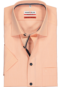 MARVELIS modern fit overhemd, korte mouw, abrikoos oranje (contrast)