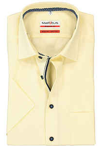 MARVELIS modern fit overhemd, korte mouw, maisgeel (contrast)