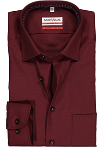 MARVELIS modern fit overhemd, bordeaux rood structuur (contrast)