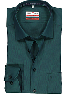 MARVELIS modern fit overhemd, groen structuur (contrast)