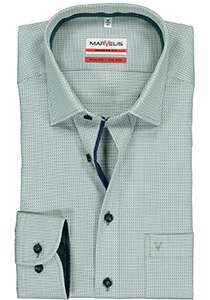 MARVELIS modern fit overhemd, licht- en donkergroen met wit structuur (contrast)